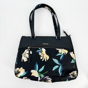 Travelon Anti Theft Addison Tote Bag Midnight Floral Travel 15x11x4 READ Black